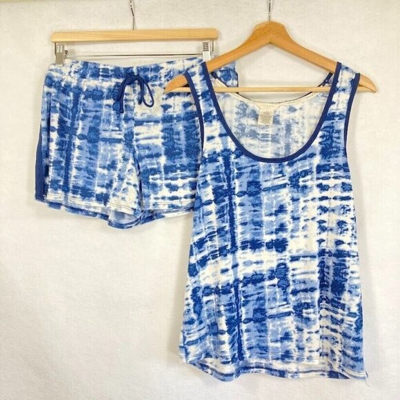 Lucky Brand Super Soft Tie Dye Print Tank And Shorts Lounge Pajama Set L - Picture 3 of 5